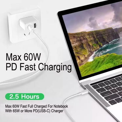 60W Nylon Type C Cable Fast Charging 5A USB Charging Power Cable Mobile Phones 3A USB-C to C Cable 1M Quick Data Transfer
