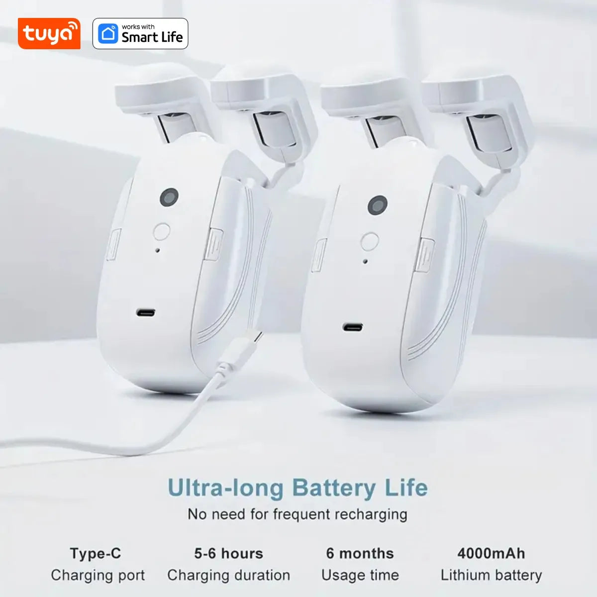 Tuya Smart Wifi Curtain Robot, Intelligent 3-In-1 Control Tuya App/Remote/Voice Control（Alexa Google Siri） for Roman Rod Track