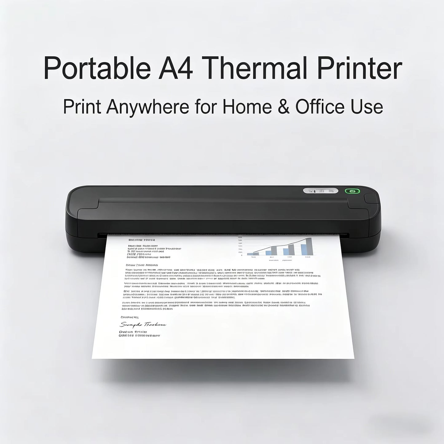 Manufacturer A4 Mini Pocket Thermal Printer Black and White Wireless Handheld Inkless Document Printer for Home or Office