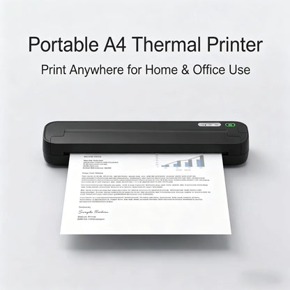 Manufacturer A4 Mini Pocket Thermal Printer Black and White Wireless Handheld Inkless Document Printer for Home or Office