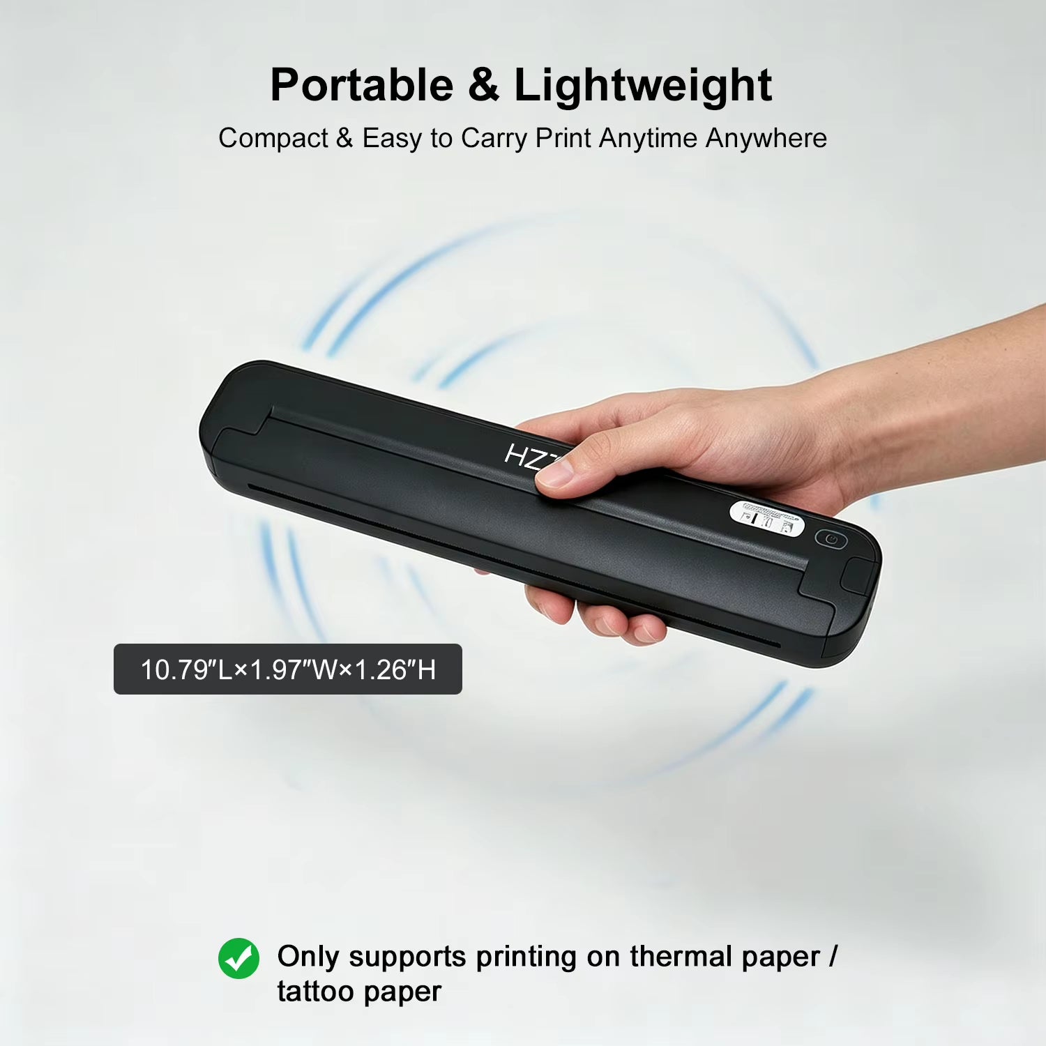 Manufacturer A4 Mini Pocket Thermal Printer Black and White Wireless Handheld Inkless Document Printer for Home or Office