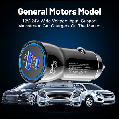 Fast Charging 2 Port USB Type C Vehicle 48W USB Car Charger for Phone 14 15 16 17 Pro Max Tablet