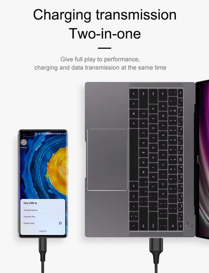 60W Nylon Type C Cable Fast Charging 5A USB Charging Power Cable Mobile Phones 3A USB-C to C Cable 1M Quick Data Transfer