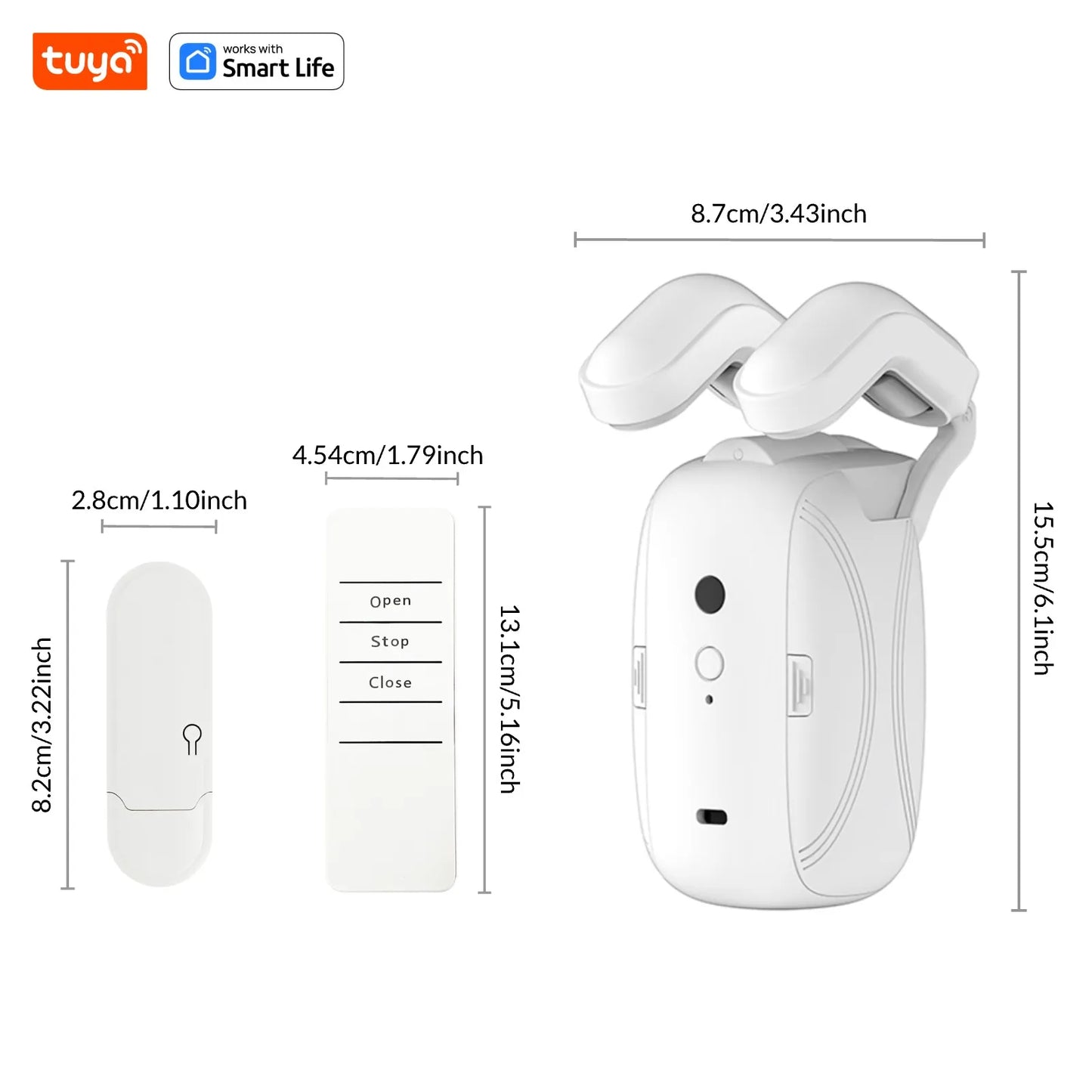 Tuya Smart Wifi Curtain Robot, Intelligent 3-In-1 Control Tuya App/Remote/Voice Control（Alexa Google Siri） for Roman Rod Track