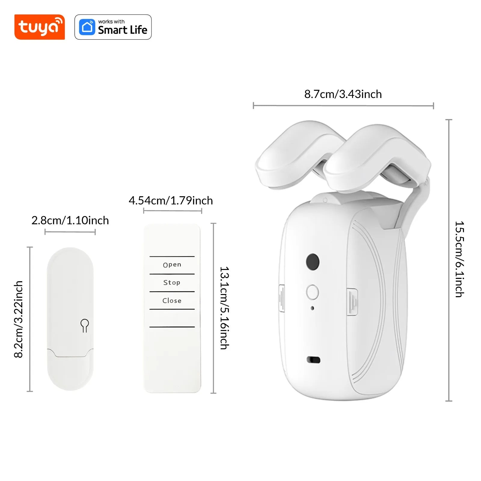 Tuya Smart Wifi Curtain Robot, Intelligent 3-In-1 Control Tuya App/Remote/Voice Control（Alexa Google Siri） for Roman Rod Track