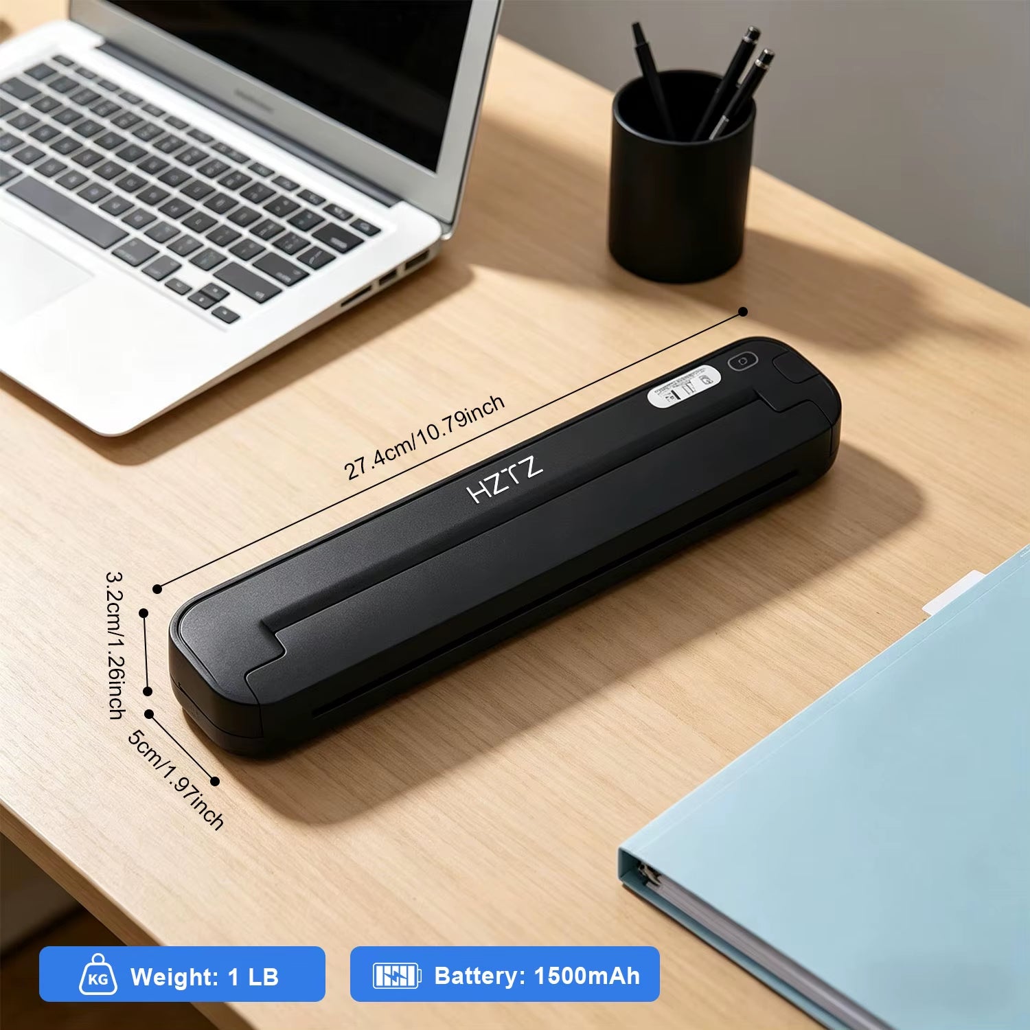 Manufacturer A4 Mini Pocket Thermal Printer Black and White Wireless Handheld Inkless Document Printer for Home or Office