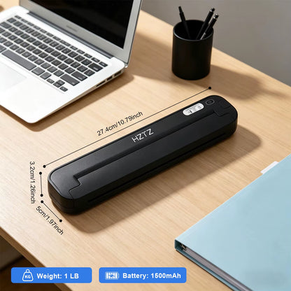 Manufacturer A4 Mini Pocket Thermal Printer Black and White Wireless Handheld Inkless Document Printer for Home or Office