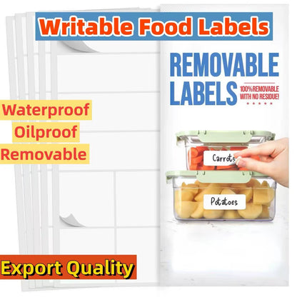Custom Logo Purchase Writable Jar Label Custom Waterproof Bottle Label for Food Storage Oil Proof Kitchen Sticker Waterproof